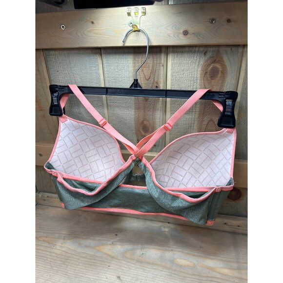 Victorias Secret Racerback Demi Bra 34DD Green & Pink - Picture 4 of 6